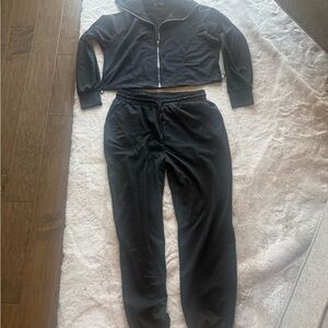 BUNDLE Black & Grey Velour Joggers with Plush Texture
